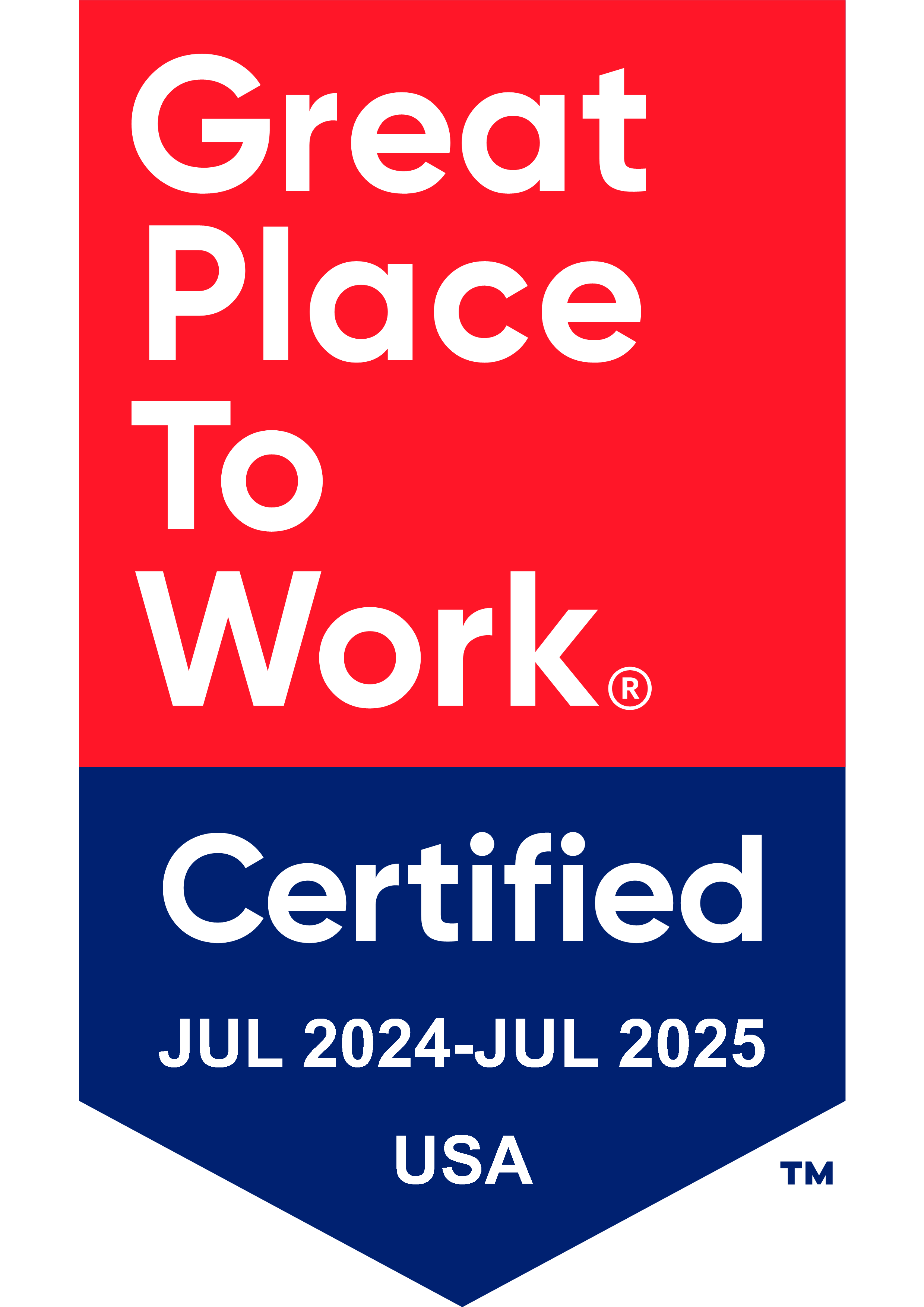 Certified as a Great Place to Work logo